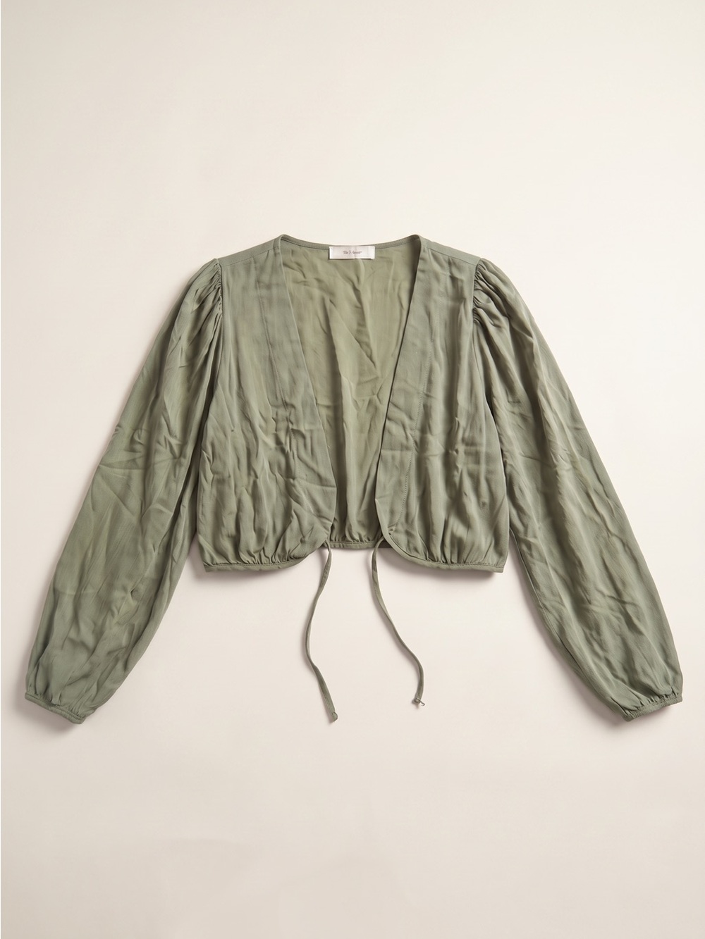 wild fable Olive Green Tie-Front Cropped Blouse